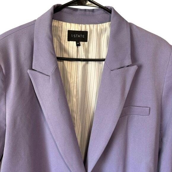 Revolve 1. State Single Button Relaxed Blazer Jacket in Twilight Purple Size 14 - Picture 3 of 6